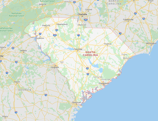 South Carolina map
