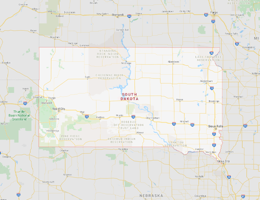 South Dakota map