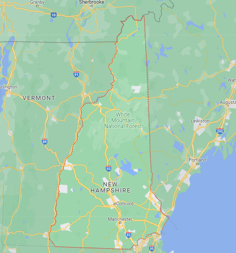 New Hampshire map