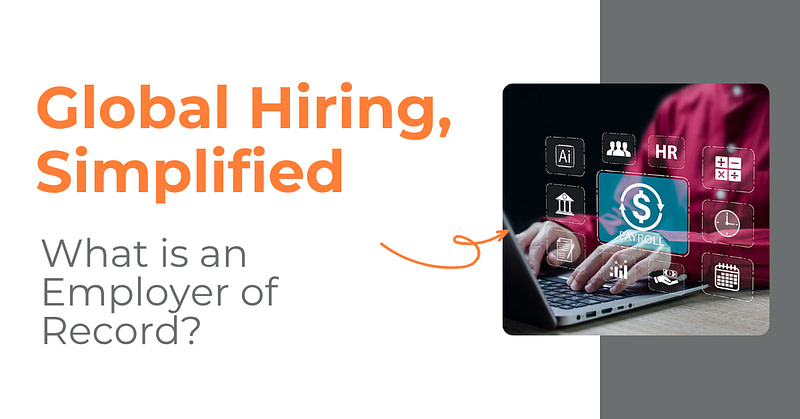 illustration of global eor hiring through an Employer of Record model, people discussing benefits of global hiring through an EOR, business team collaborating using EOR services