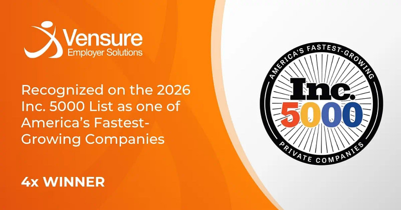 Vensure Employer Solutions 2026 Inc. 5000 award recognition graphic