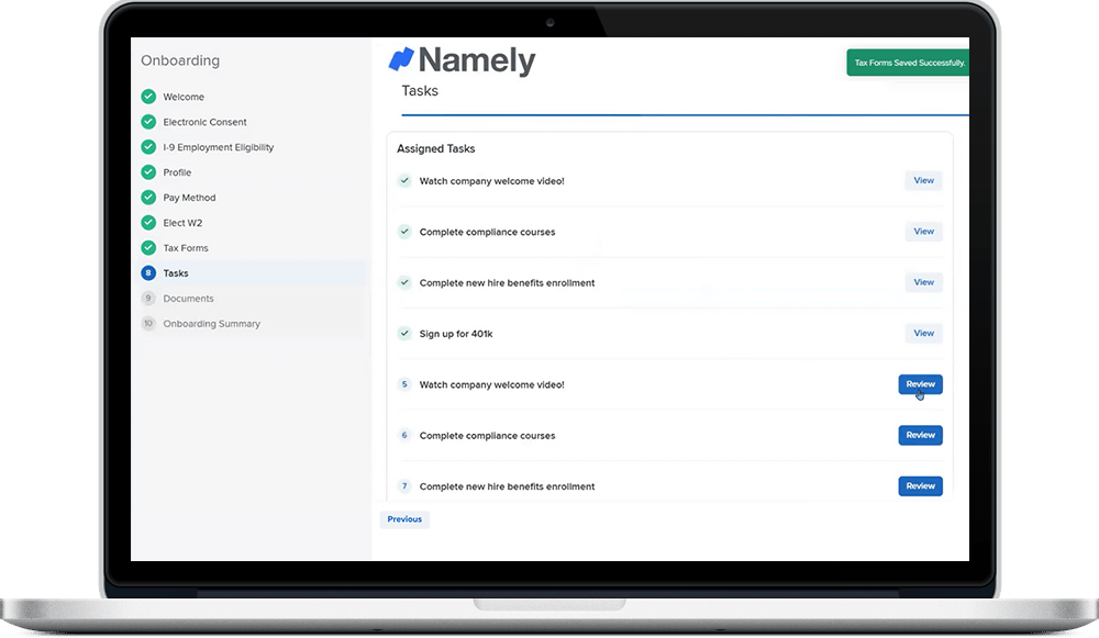 Employee Onboarding Software in a Single HCM Platform - Namely