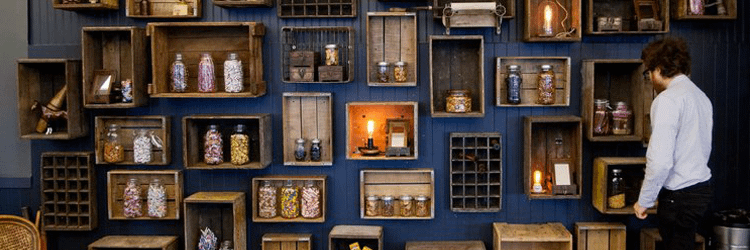 Fueled's vintage-inspired office design and candy wall