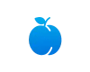 A blue peach graphic image