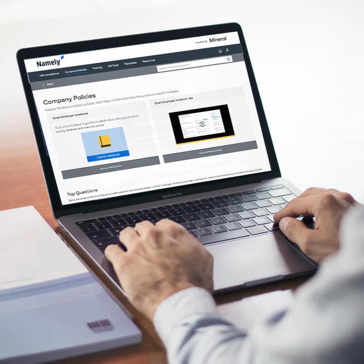 Man working with a laptop