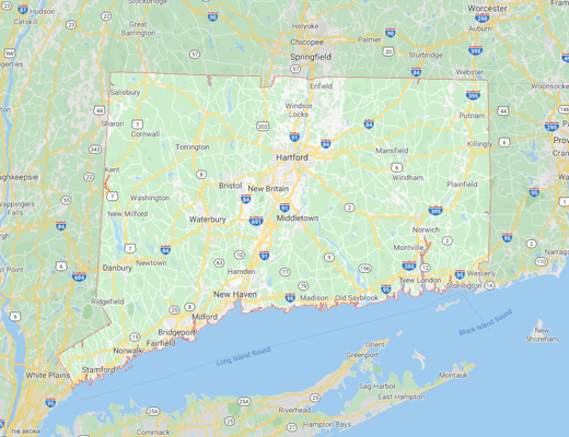 Connecticut map