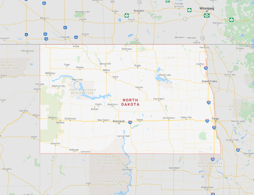 North Dakota map