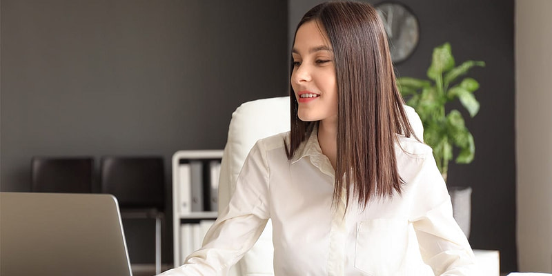 Young accountant reviewing business finances