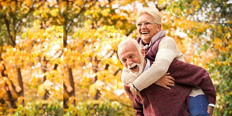 Older couple still having fun as much as they did when young