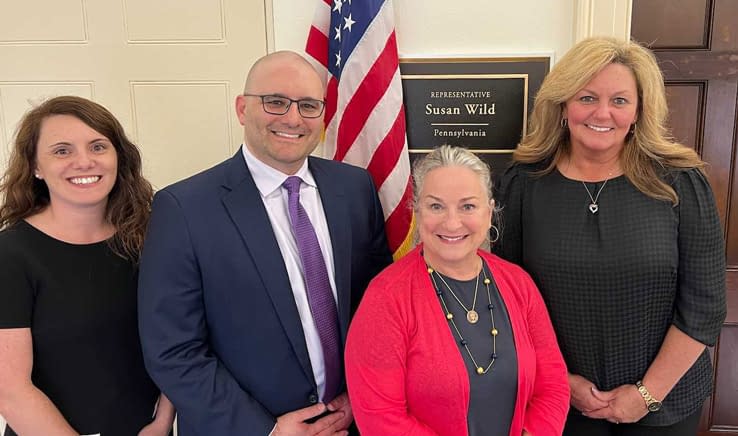 From left: NAPEO’s Kristin Baldwin, PrismHR’s Chris Babigian, Rep. Susan Wild and PrismHR’s Angela Hoch