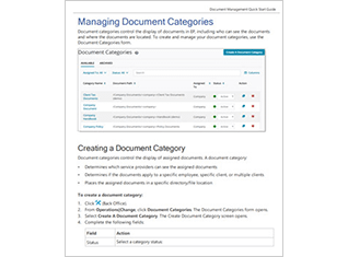 Quick Start Guide for Managing Document Categories